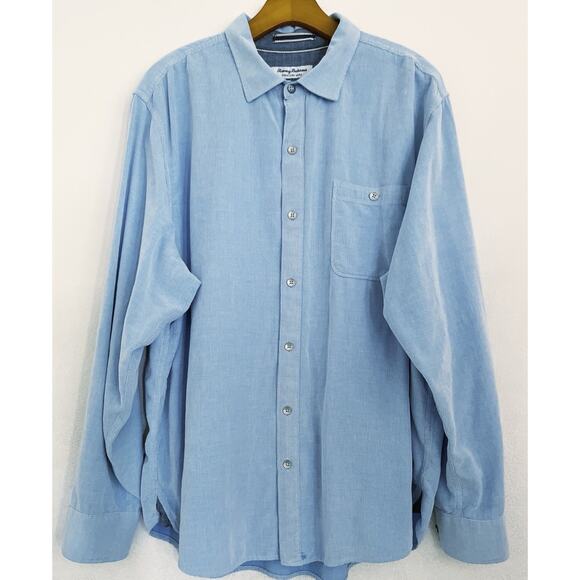 Tommy Bahama Coastline Cord Soft Corduroy Shirt Men XXL(chest 52 in) Blue Button - Picture 1 of 9